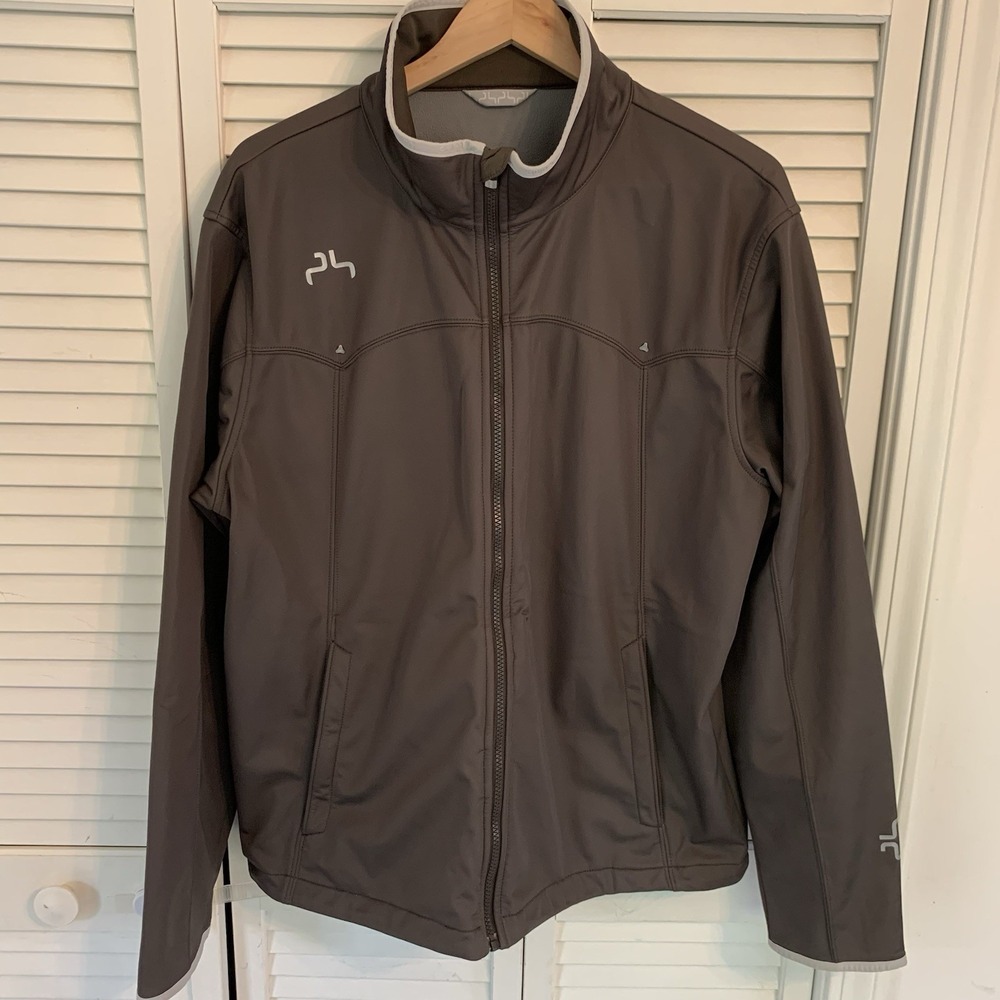 Powderhorn Soft‎ Shell Jacket Gray Full Zip Fleece Lined Men's XL Outdoor Travel